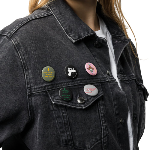 Set of 5 Biker-Beatdown themed pin buttons!!