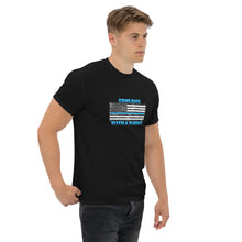 Load image into Gallery viewer, Blue Line Series, Come back with a warrant! BikerBeatdown Unisex classic tee Unisex classic tee