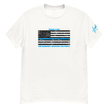 Load image into Gallery viewer, Blue Line Series, Thank a cop, for randomly hassling you today! BikerBeatdown Unisex classic tee Unisex classic tee