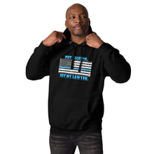 Load image into Gallery viewer, Blue Line Series, Not talking, get my lawyer! BikerBeatdown Unisex classic tee Unisex classic teeUnisex Hoodie