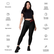 Load image into Gallery viewer, BikerBeatDown Black Crossover leggings with pockets