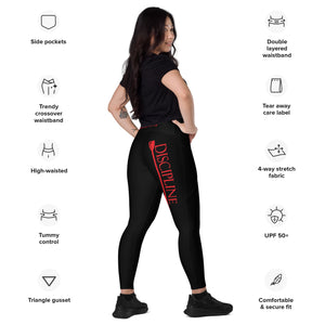 BikerBeatDown Black Crossover leggings with pockets